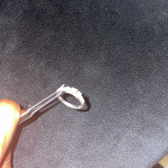 Diamond Accent Three Stone Promise Ring in Sterling Silver - Picture 4 of 4